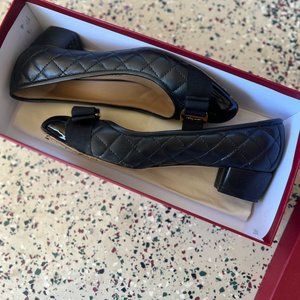 Salvatore Ferragamo Quilted Vera Bow Pump Shoe